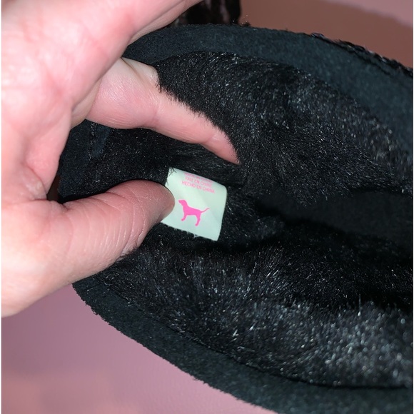 VS PINK Size LARGE 9/10 RARE HTF Cheetah Pattern Bling Faux Fur Lined Boots. - Picture 10 of 13